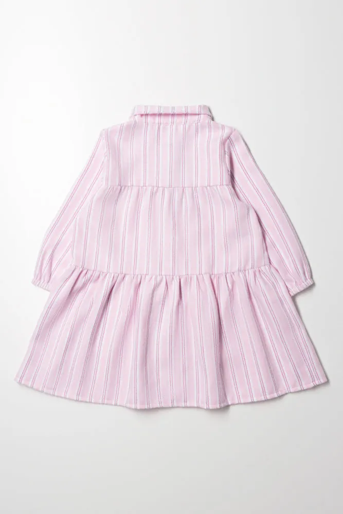 Stripe Shirt Dress Pink