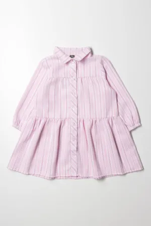 Stripe Shirt Dress Pink
