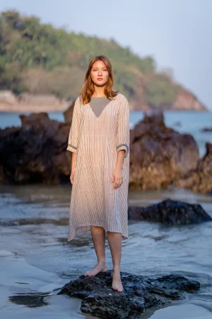 Striped Resort Wear Cotton Dress