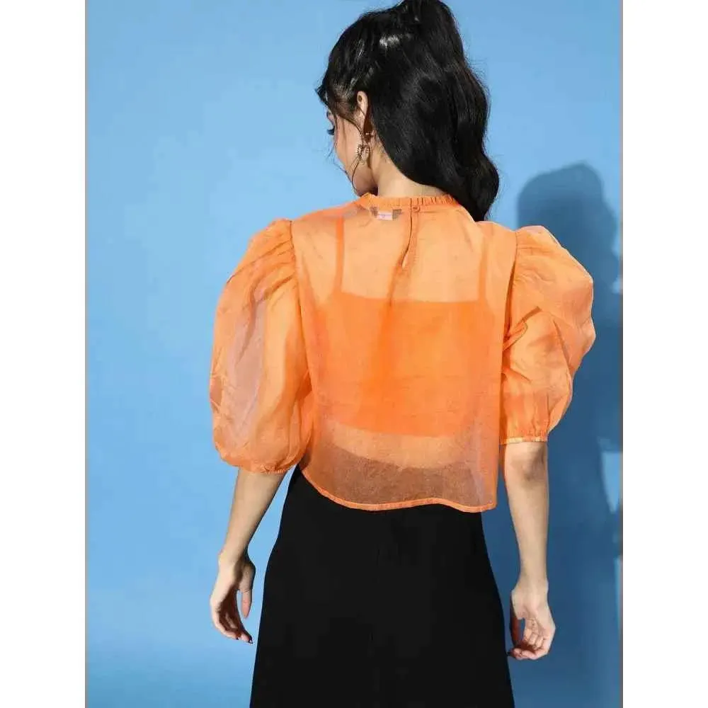 Style Quotient Women Orange Solid Tops