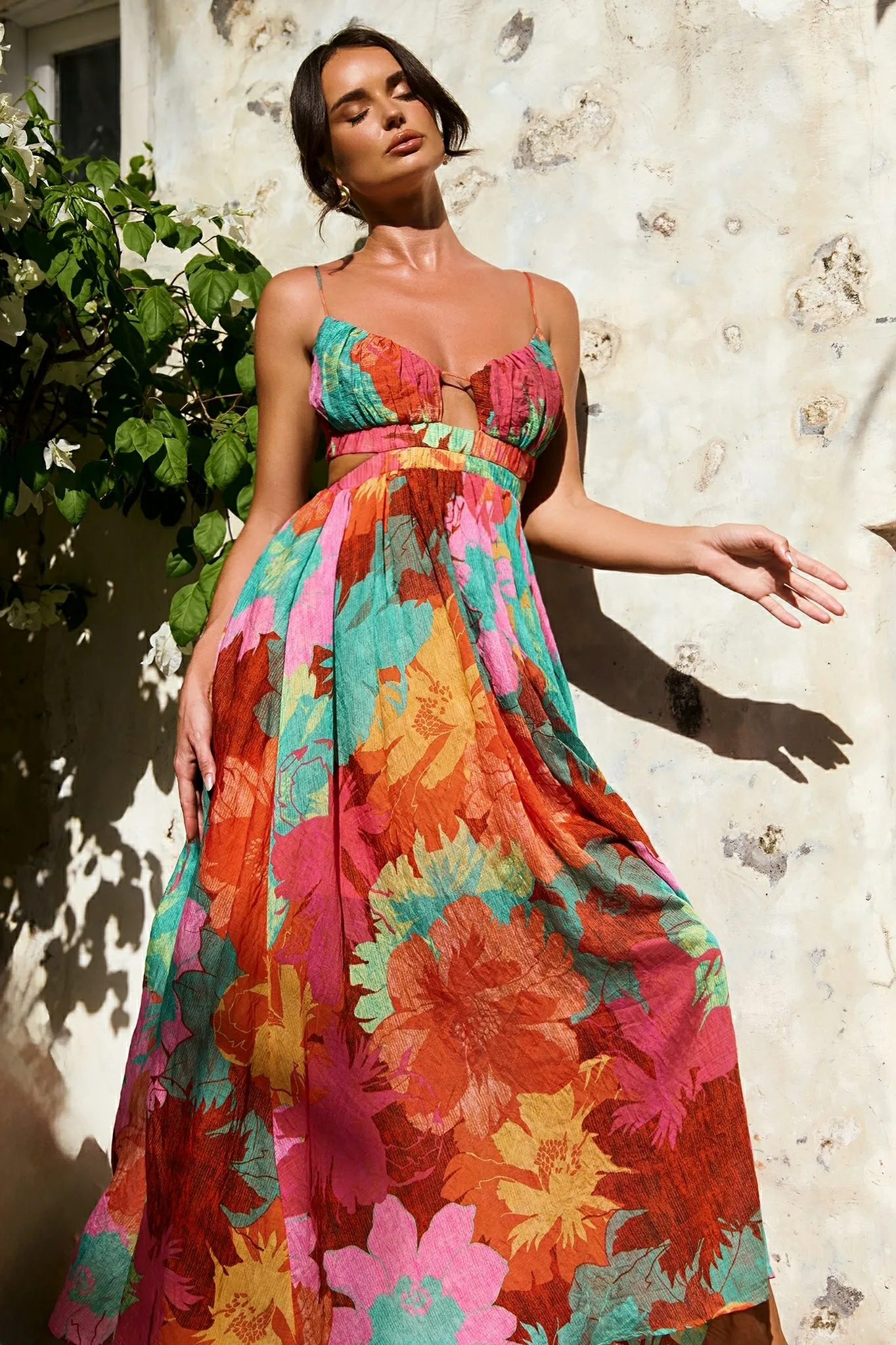 Taking It Maxi Dress - Orange Multi