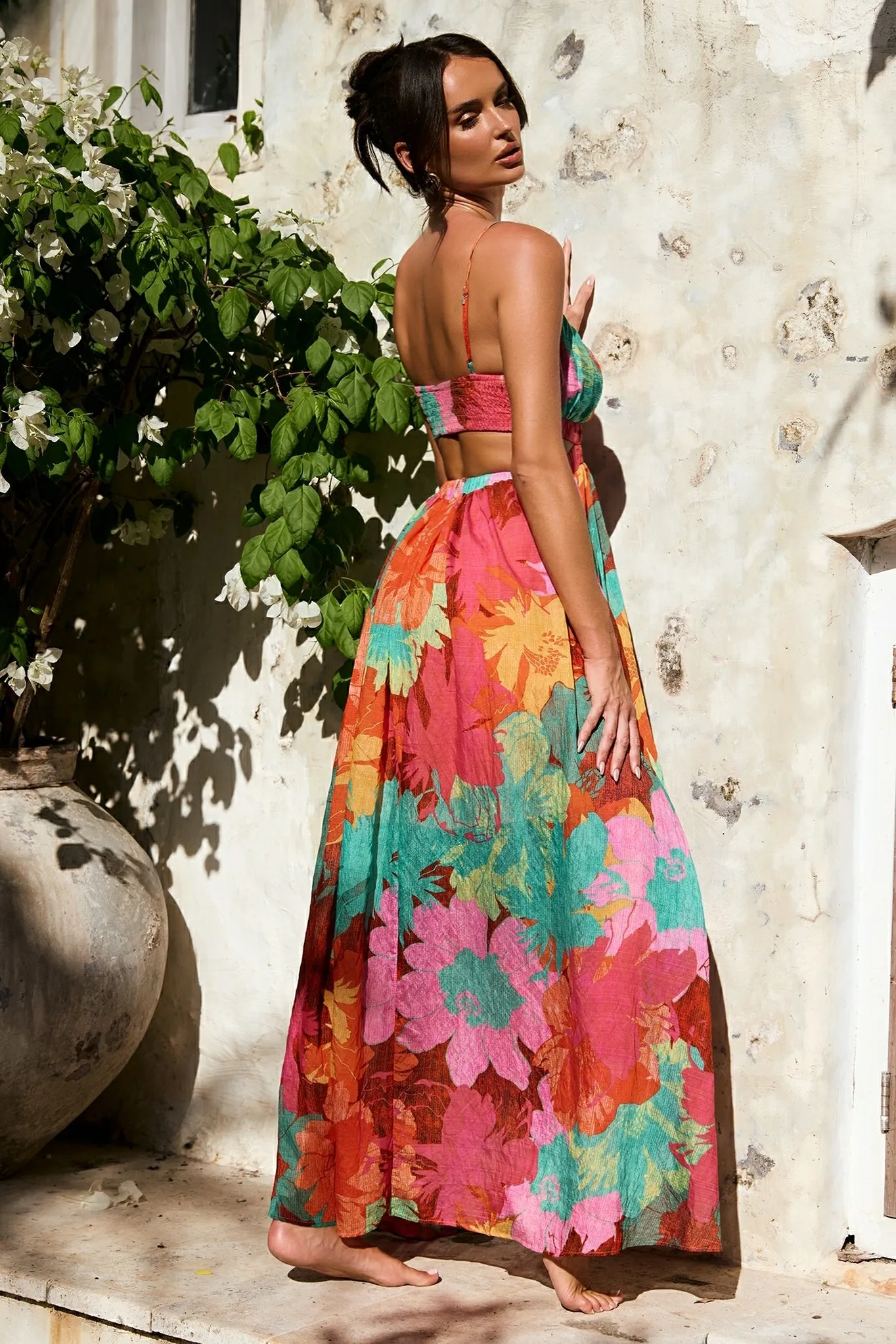 Taking It Maxi Dress - Orange Multi
