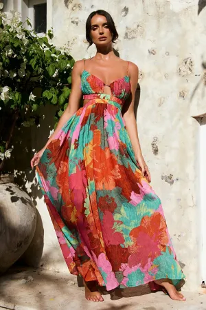 Taking It Maxi Dress - Orange Multi