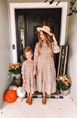 Thanksgiving Shirred Matching Dresses