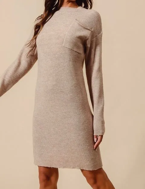 The CoCo Dress: Ribbed Sweater Dress With Pockets
