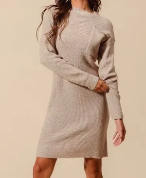 The CoCo Dress: Ribbed Sweater Dress With Pockets