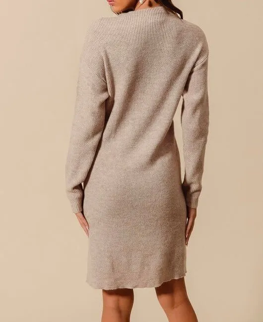 The CoCo Dress: Ribbed Sweater Dress With Pockets