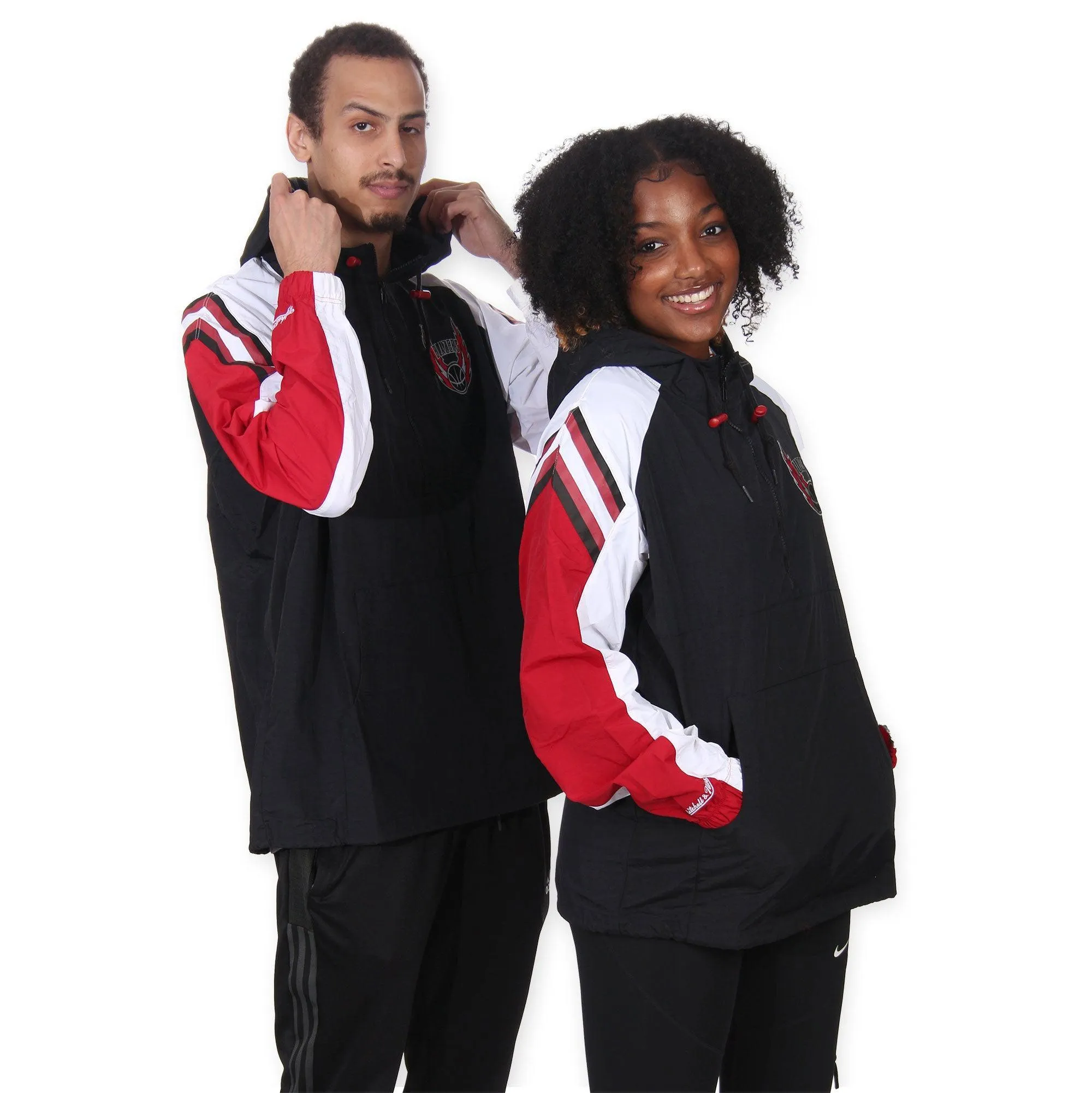 Trail Blazers Mitchell & Ness Anorak Partial Zip Jacket