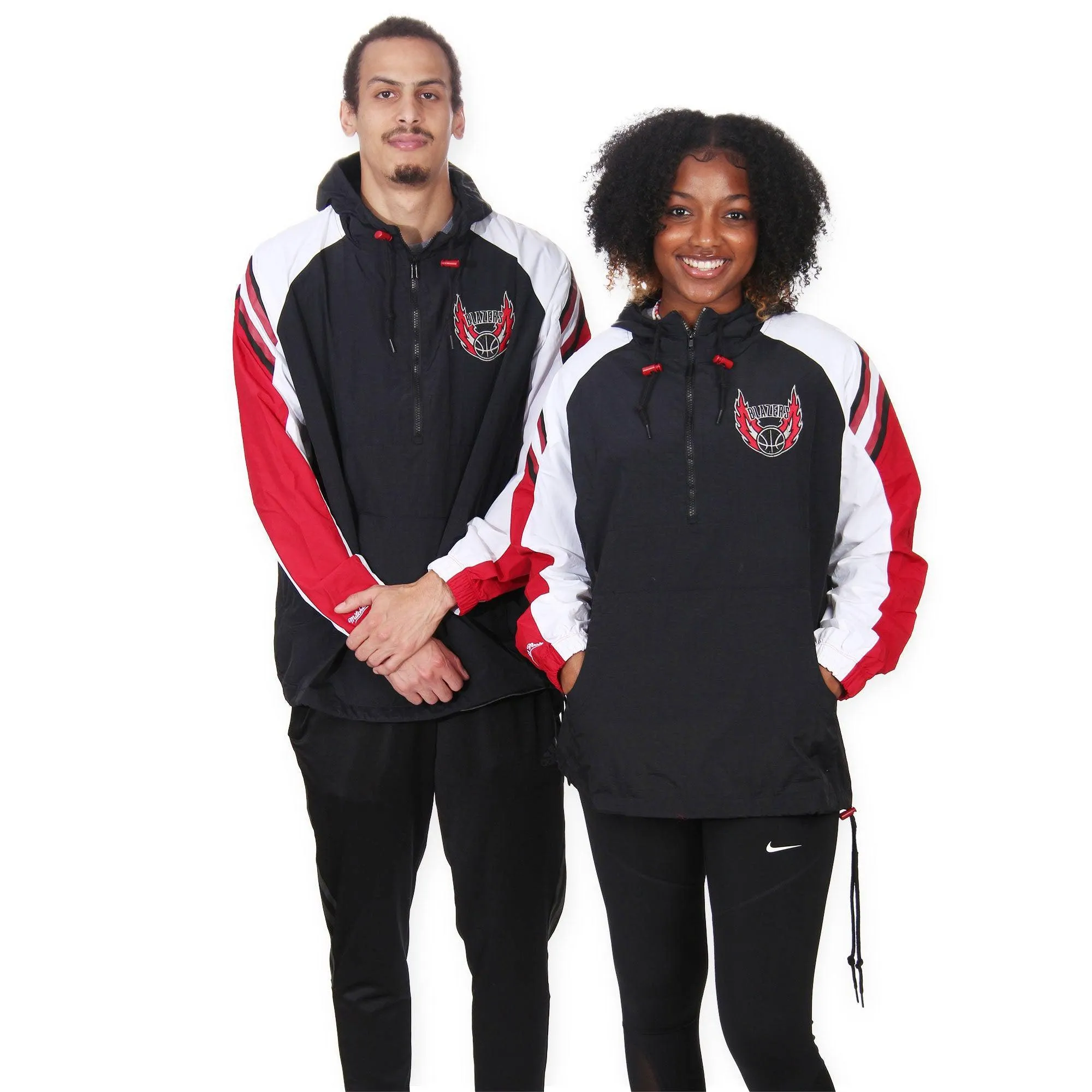 Trail Blazers Mitchell & Ness Anorak Partial Zip Jacket