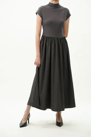 Turtle Neck Fit And Flared Knit Dress
