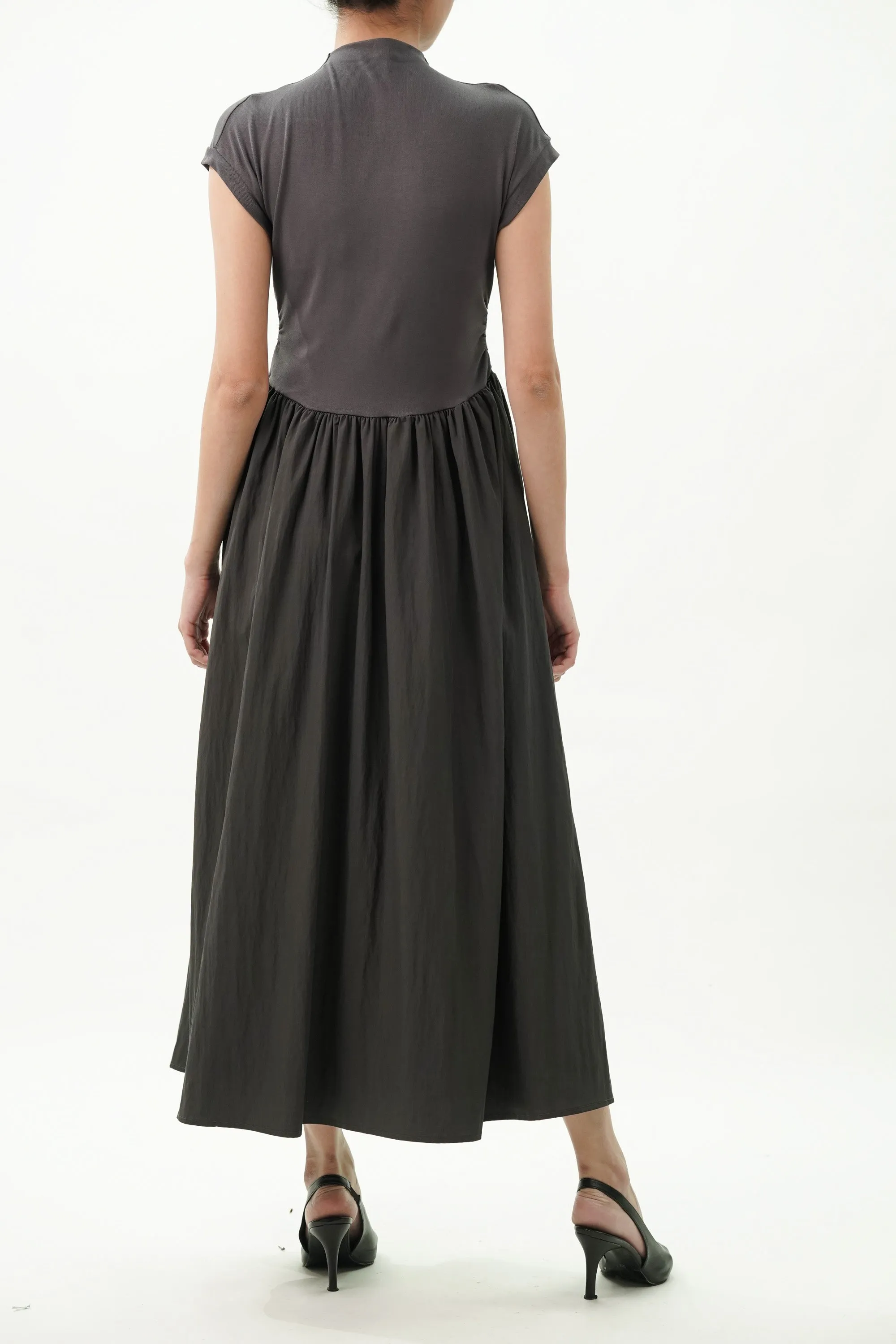 Turtle Neck Fit And Flared Knit Dress