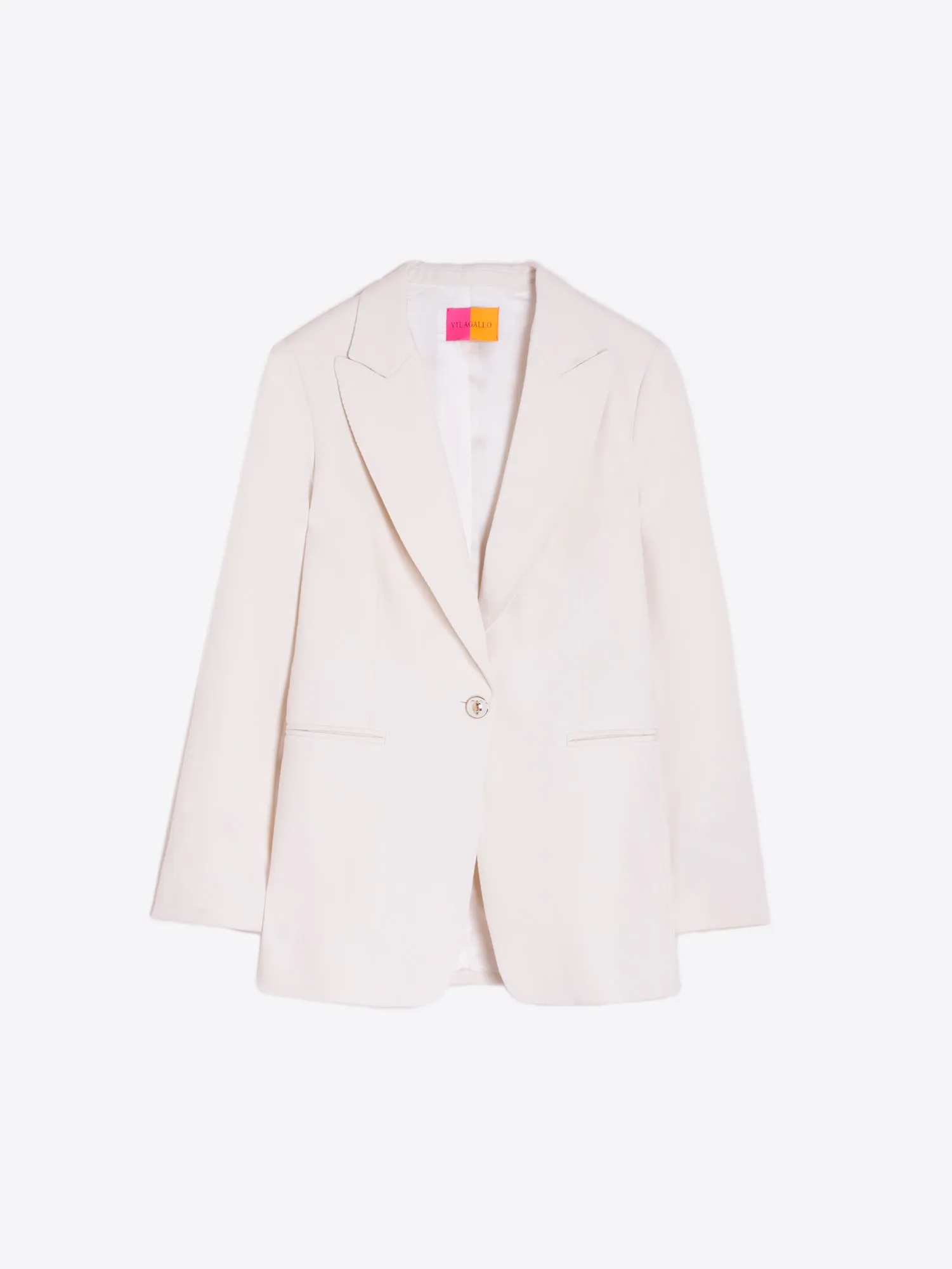 Vilagallo Cream Single Breasted Blazer