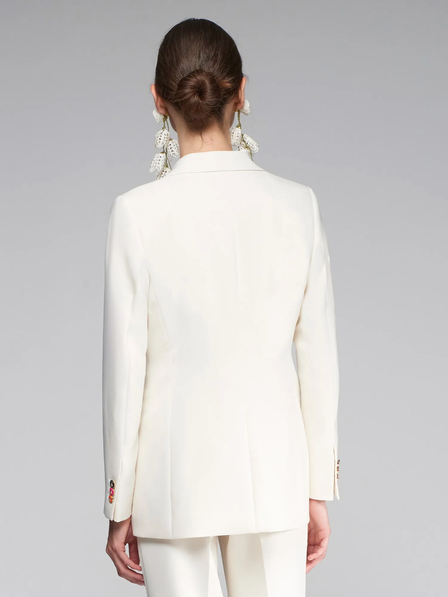 Vilagallo Cream Single Breasted Blazer