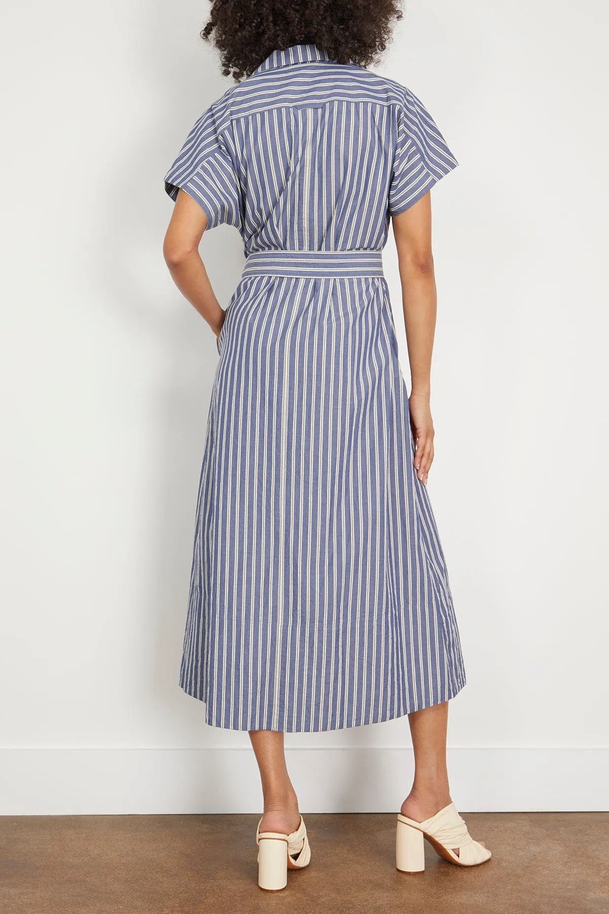 Vincenza Wrap Maxi in Indigo Stripe