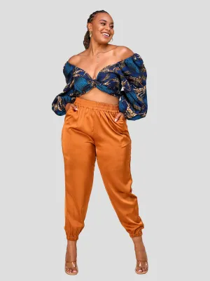 Vivo Nimali Satin Joggers - Rust