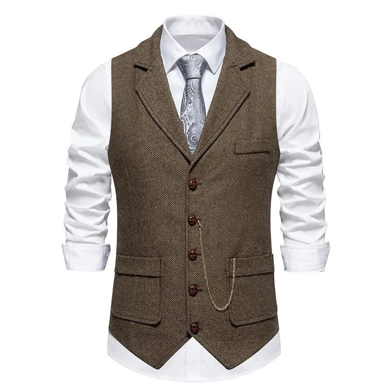 West Louis™ Men's Retro Lapel Gentlemen Vest