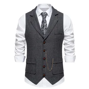 West Louis™ Men's Retro Lapel Gentlemen Vest