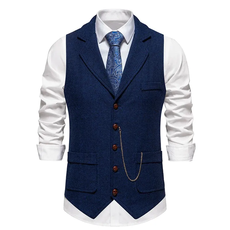 West Louis™ Men's Retro Lapel Gentlemen Vest