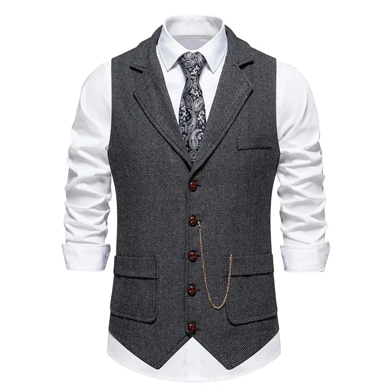 West Louis™ Men's Retro Lapel Gentlemen Vest