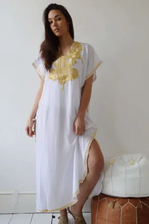 White Kaftan Maxi Dress Marrakech Style