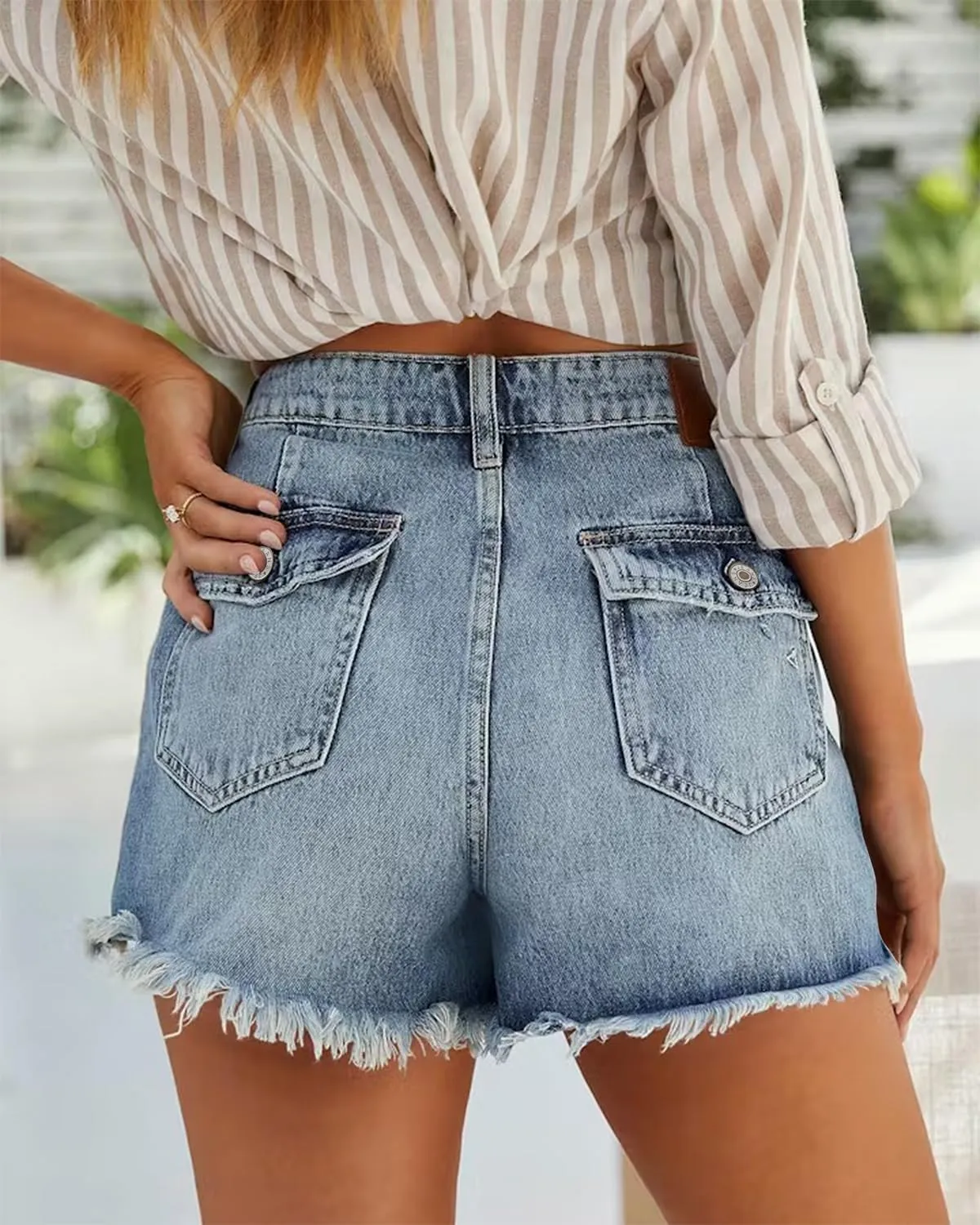 Women Casual High Rise Denim Shorts