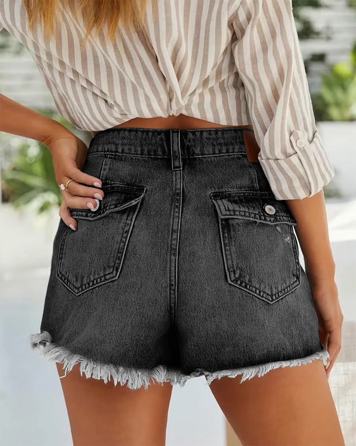 Women Casual High Rise Denim Shorts