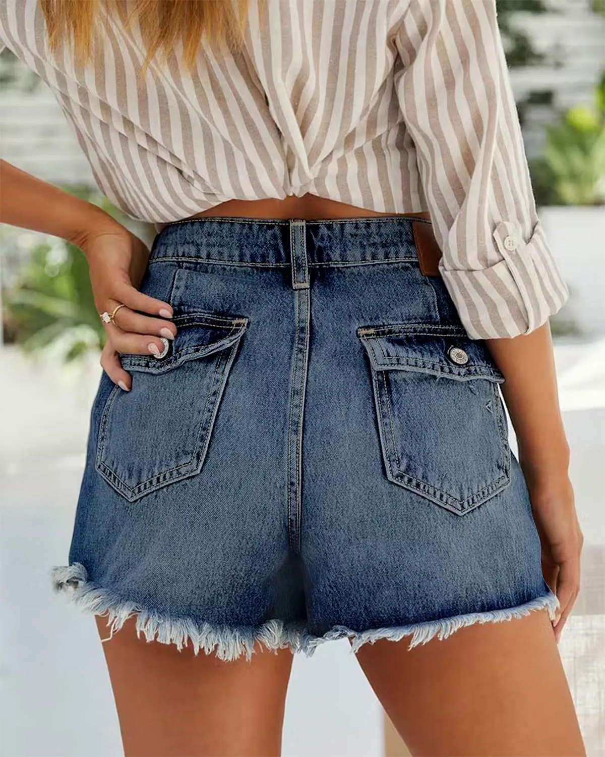 Women Casual High Rise Denim Shorts