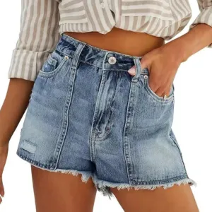 Women Casual High Rise Denim Shorts