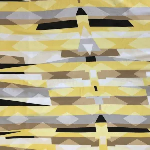 Yellow Geometric Chiffon Fabric